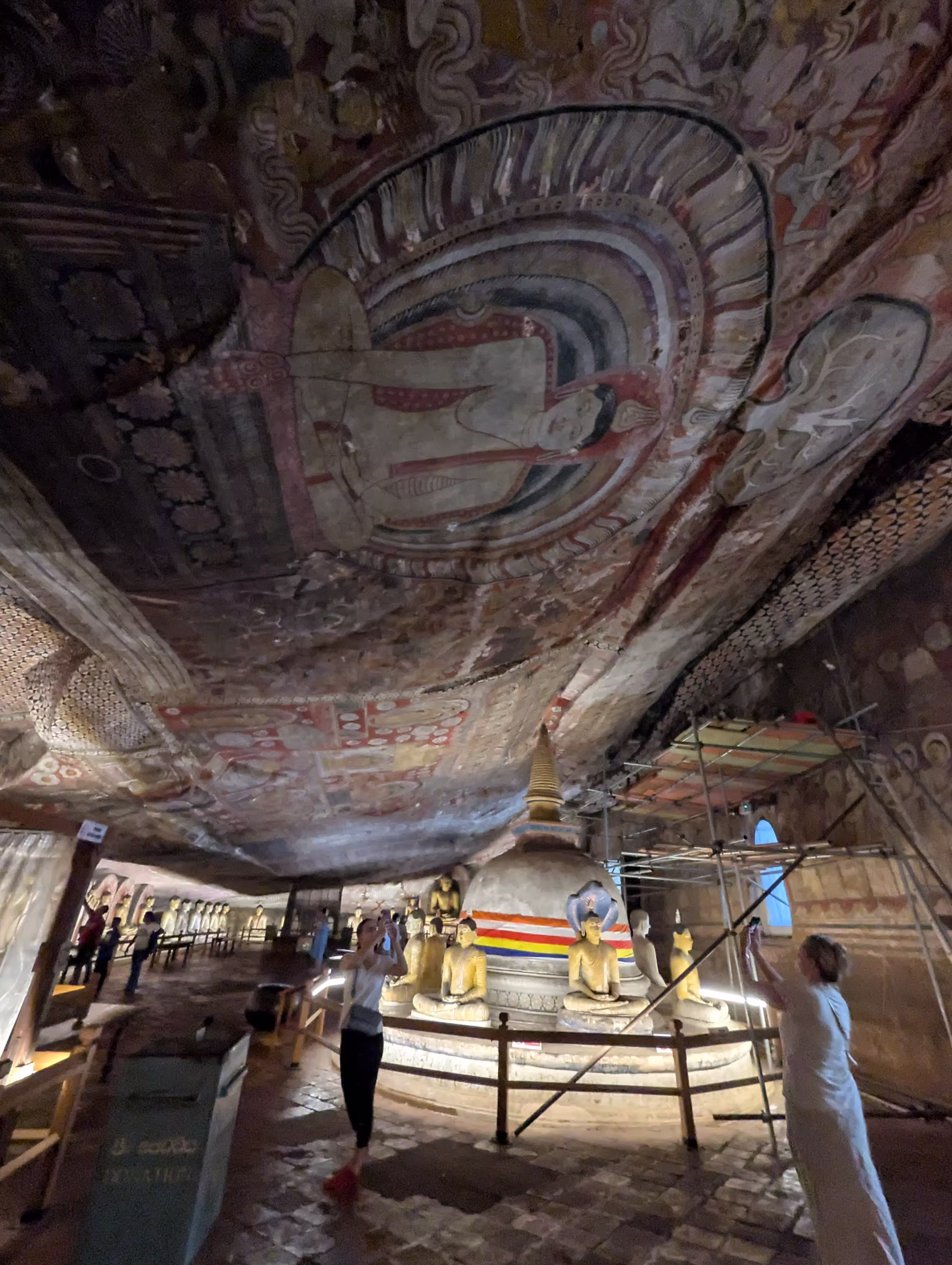 Detail of the ceiling paintings in Dambulla