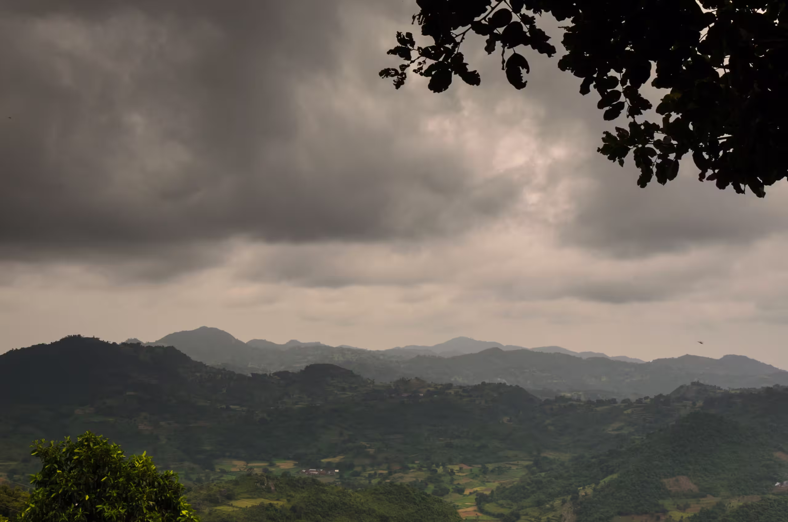 Monsoon clouds over Sri Lankan landscape